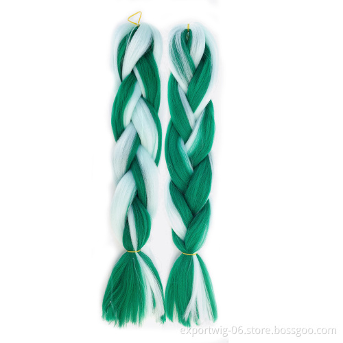 24 inch Ombre candy Color Synthetic Hair Braids Pre Stretched Wholesale Jumbo Braiding Hair Extensions yaki braid